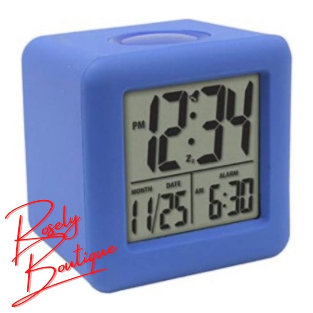 LCD Cube Alarm Clock Blue